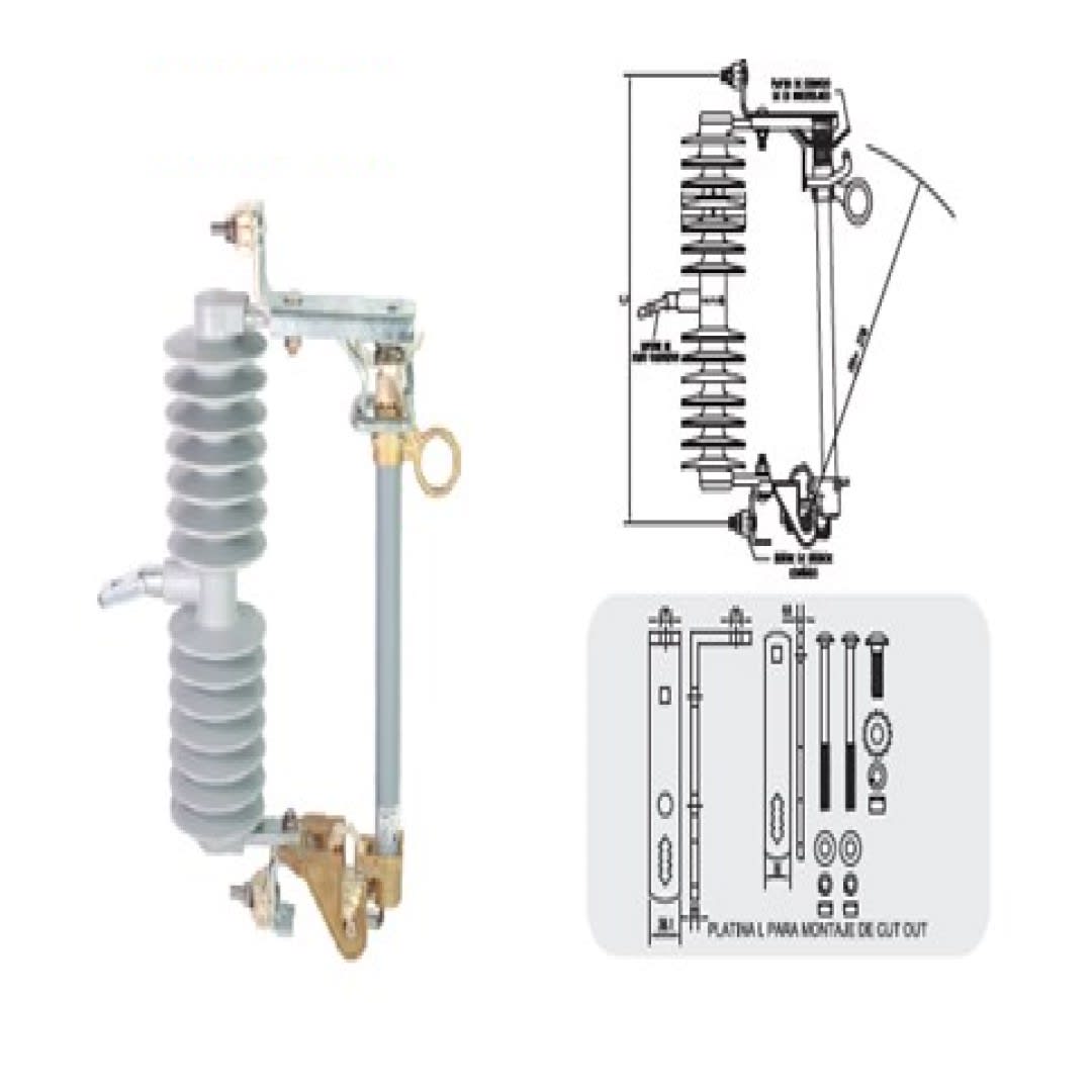 SECCIONADOR CUT OUT DE POLIMERICO STCOR-B 38KV 170KV BIL 300A 10KA SILICON TECHNOLOGY