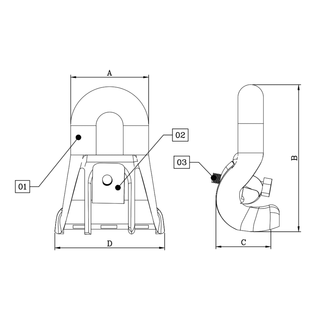 GRAPA DE SUSPENSION PARA CABLE AUTOPORTANTE DE 25-70MM M1GR1300 ARAGCU BT2