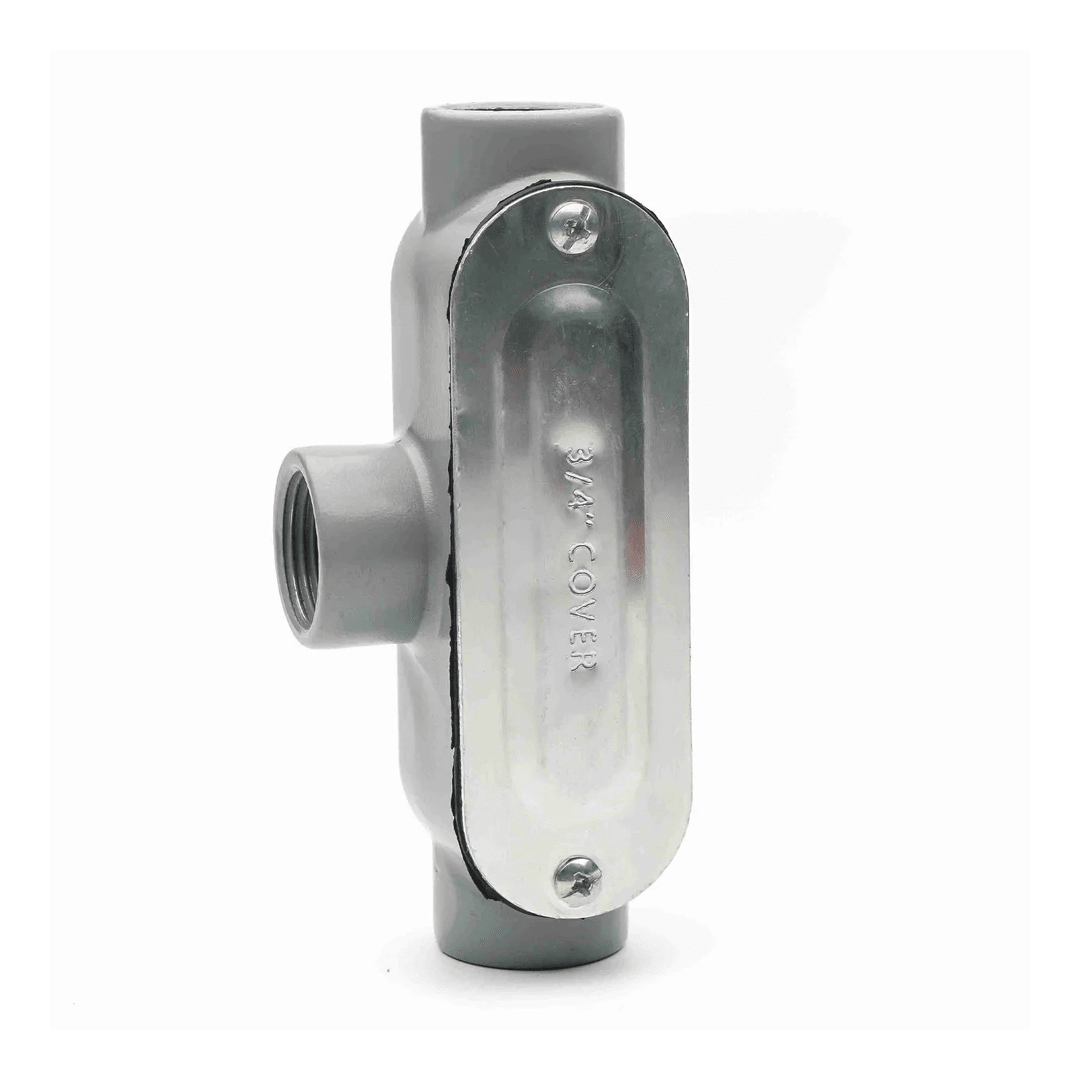 CAJA CONDULET TIPO T 3/4'' FORM 35 DE ALUMINIO C/TAPA Y EMPAQUETADURA NAAVI CONDUIT