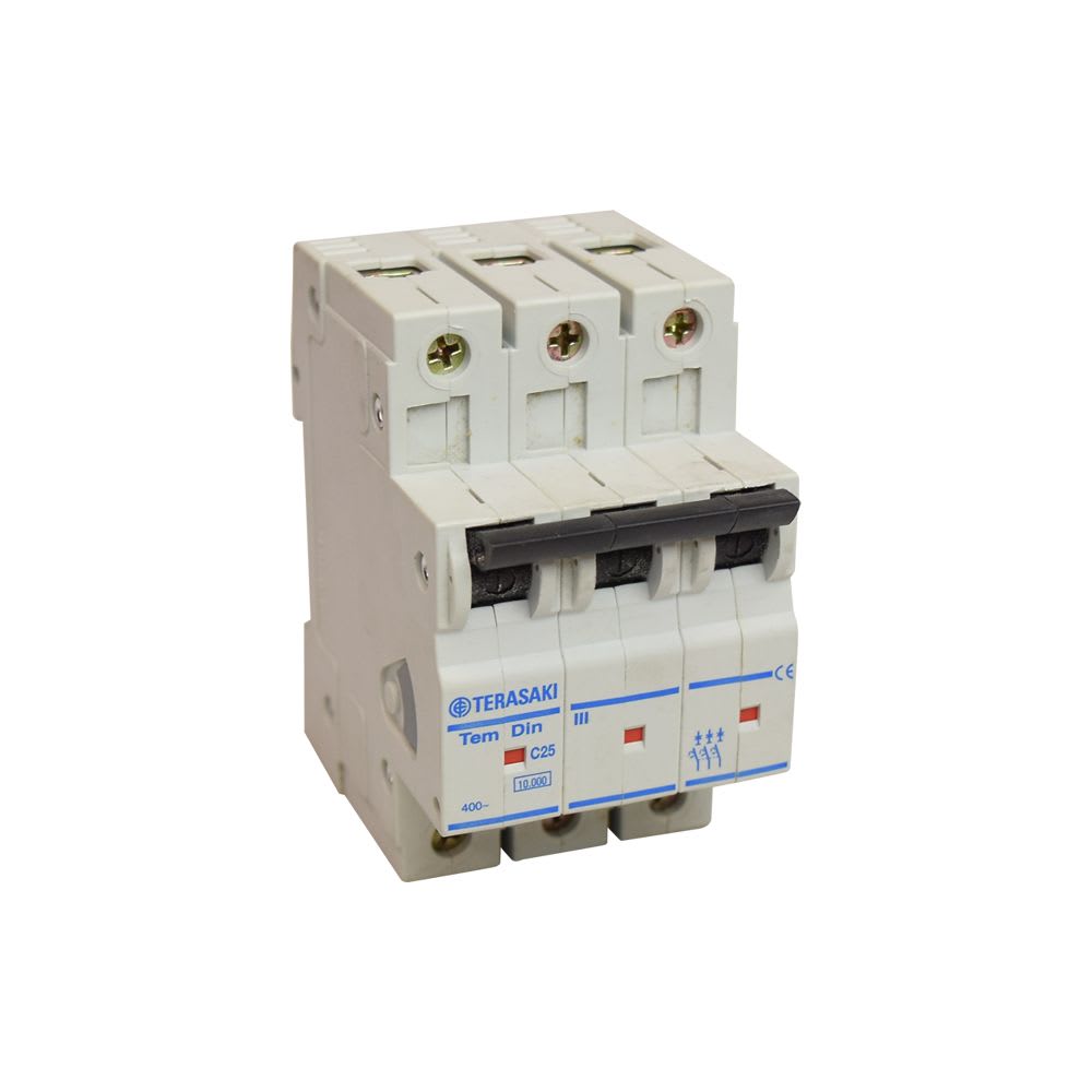 INTERRUPTOR TERMOMAGNÉTICO 3X25A 10KA 230/400V TIPO C DIN TERASAKI1
