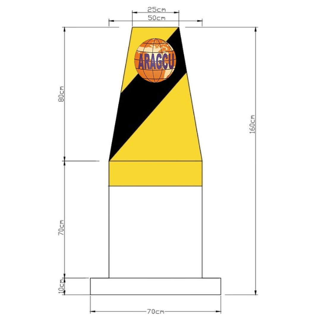 BLOQUE PIRAMIDE CAC CONTRA IMPACTO 70X70X1600MM NACIONAL
