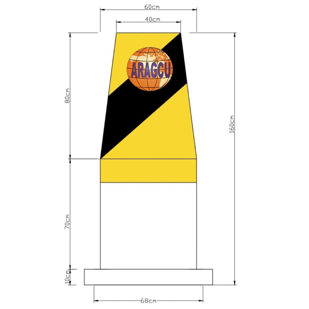 BLOQUE PIRAMIDE CAC CONTRA IMPACTO 80x80x1600MM NACIONAL1