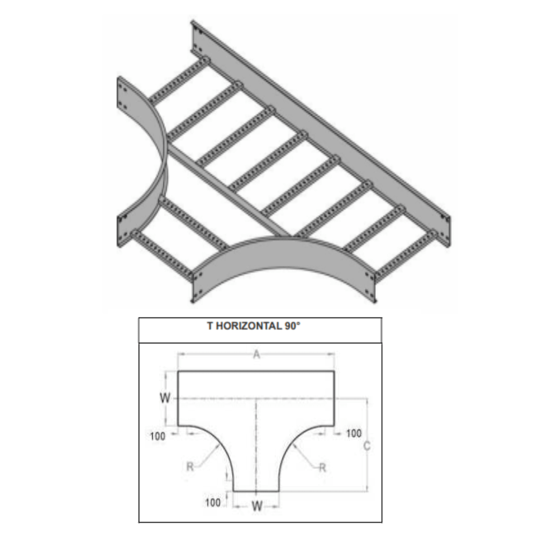 TEE HORIZONTAL 250MM GALV. CALIENTE ARAGCU VM2