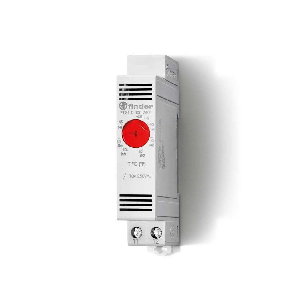 TERMOSTATO PARA RESISTENCIA CALEFACTORA 10A 250VAC 1NC 0/+60°C 7T8100002403 FINDER