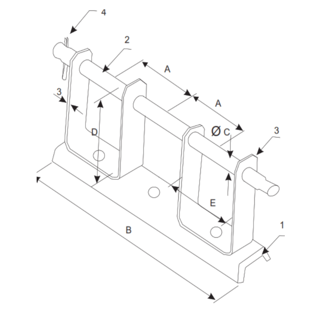PORTALINEA PARA AISLADORES  CARRETE 5 VIAS 53-2 200X900MM Ø 1/2'' GALV CALIENTE AP5476028 ARAGCU BT3