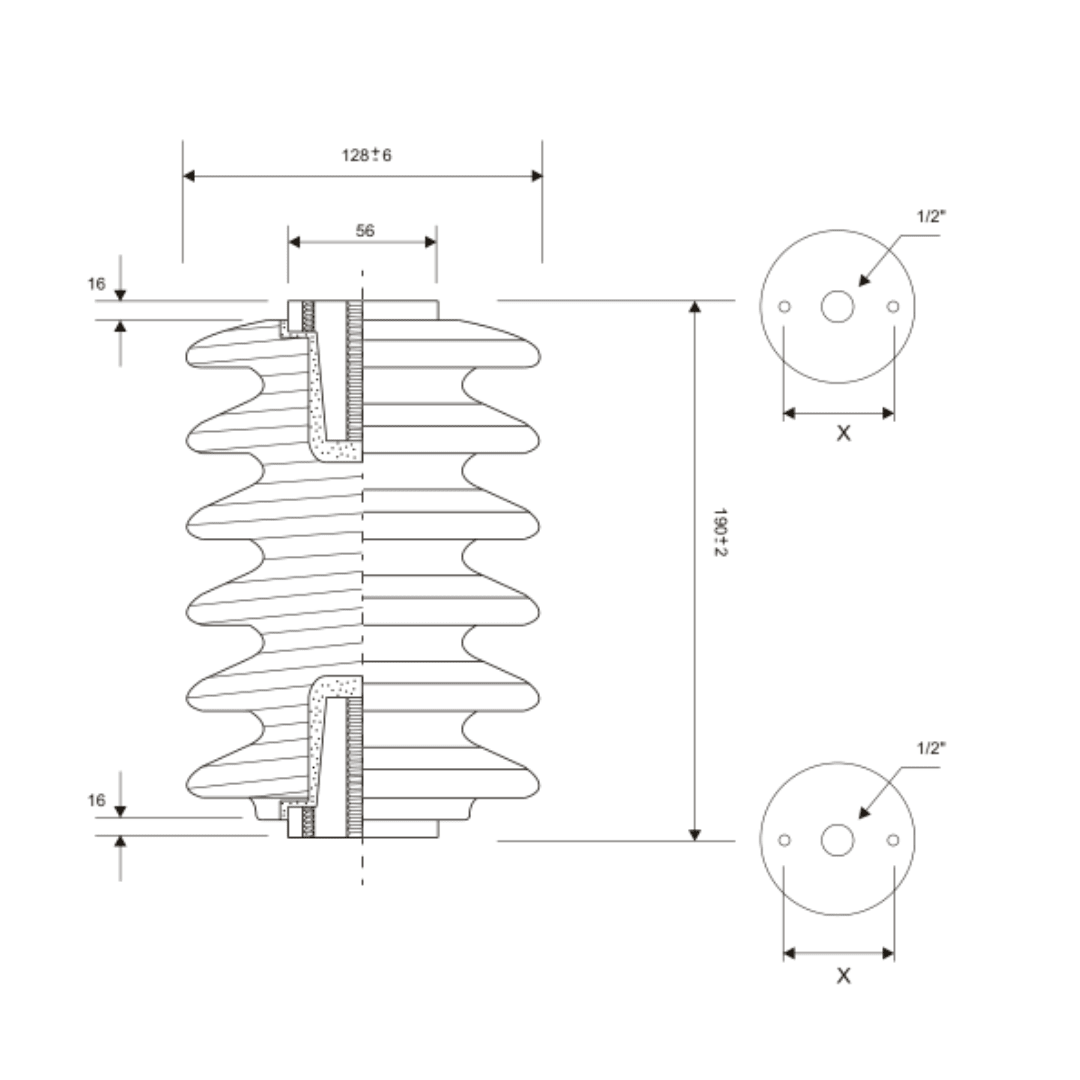 AISLADOR SOPORTE USO EXTERIOR DE PORCELANA TIPO 18.25.01 MELBAT2