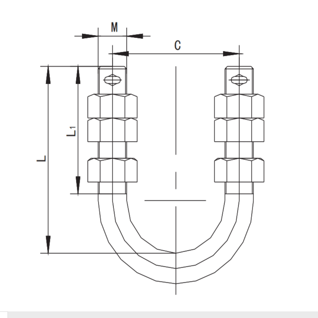 PERNOS U-BOLT MODELO U-1680 30KN ARAGCU HE2