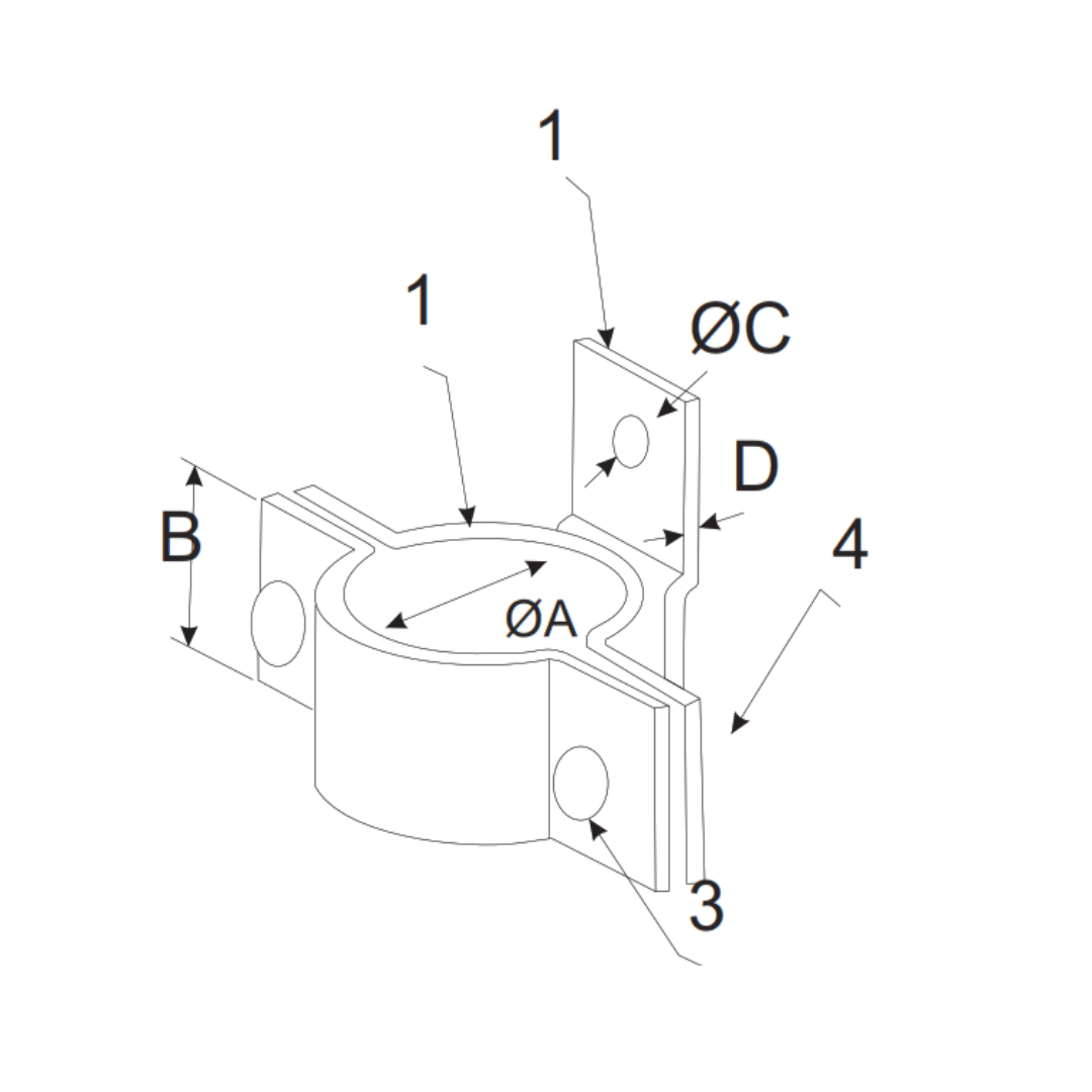ABRAZADERA TIPO UNIFIX Ø25-34MM-31.74X4.67MM GALV CALIENTE AP6013004 ARAGCU AP2