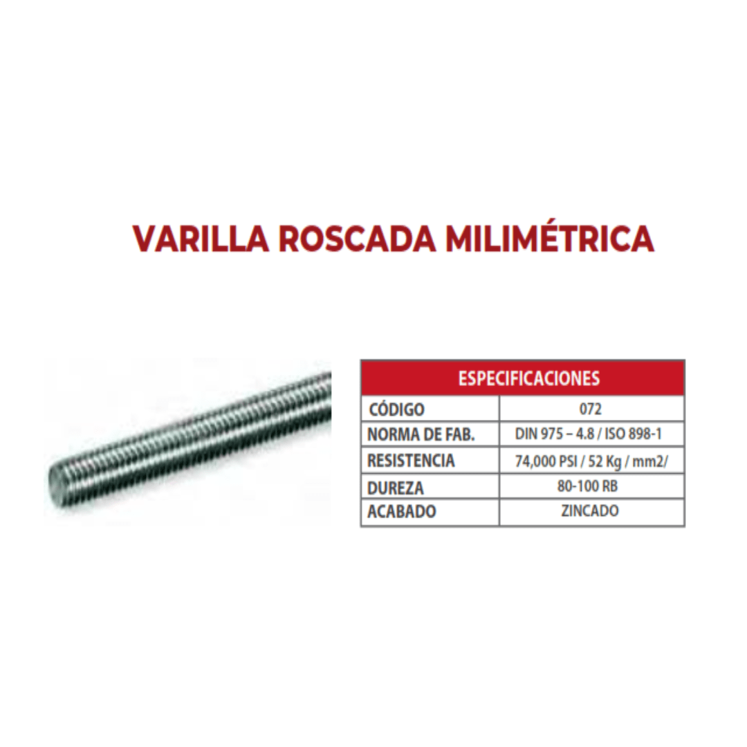 VARILLA ROSCADA MILIMETRICA ZINCADO 3/4'' ARAGCU OUTLET2