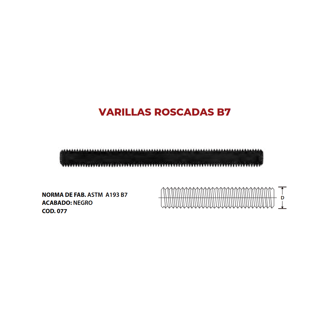 VARILLA ROSCADA B7 1-7/8''X1MT NEGRO ARAGCU OUTLET2