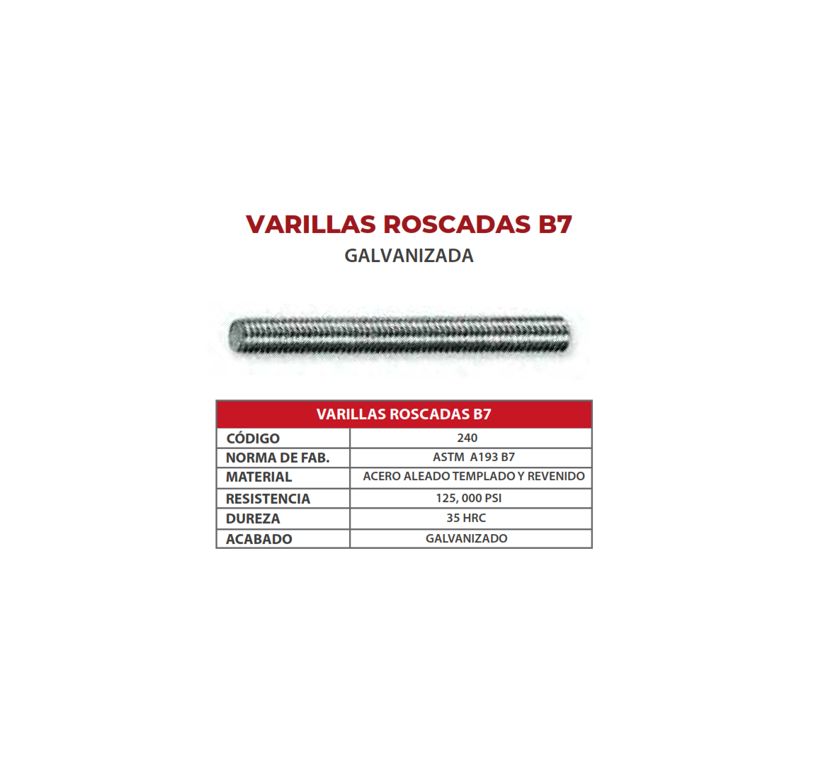 VARILLA ROSCADA B7 GALVANIZADA 3/4'' ARAGCU OUTLET2