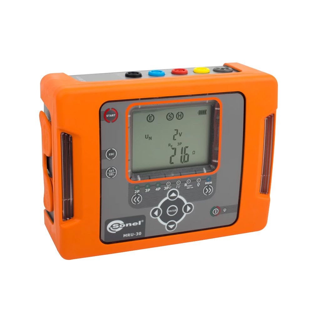 TELUROMETRO DIGITAL 0-20KOHM 100VAC IP65 CON ACCESORIOS WMGBMRU30 SONEL1
