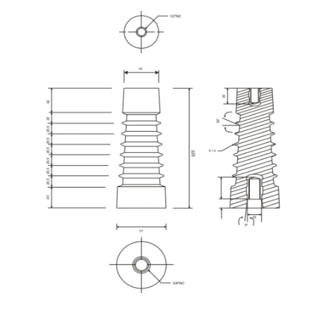 AISLADOR EPOXICO USO INTERIOR TIPO XAPE 24/225 MELBAT2