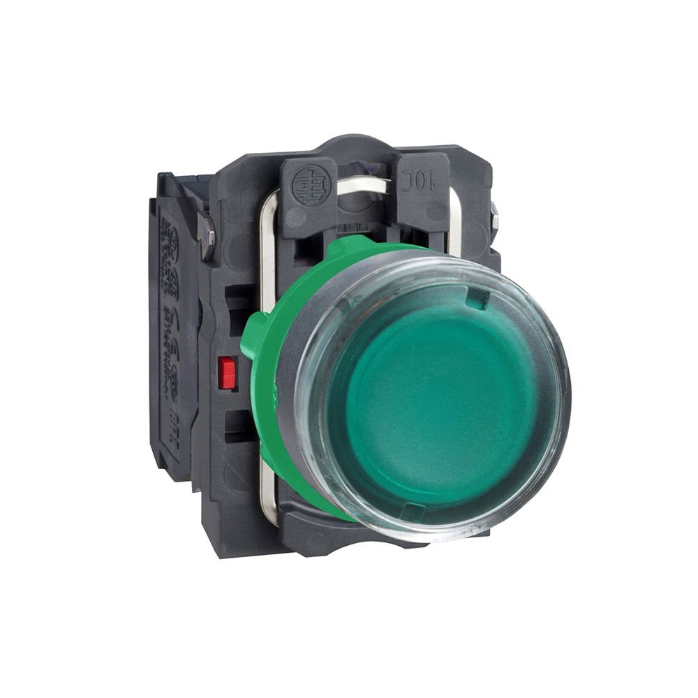 PULSADOR LUMINOSO RASANTE VERDE 240VAC/DC 2 POSICIONES FIJAS NA+NC XB5AW33M5 SCHNEIDER ELECTRIC