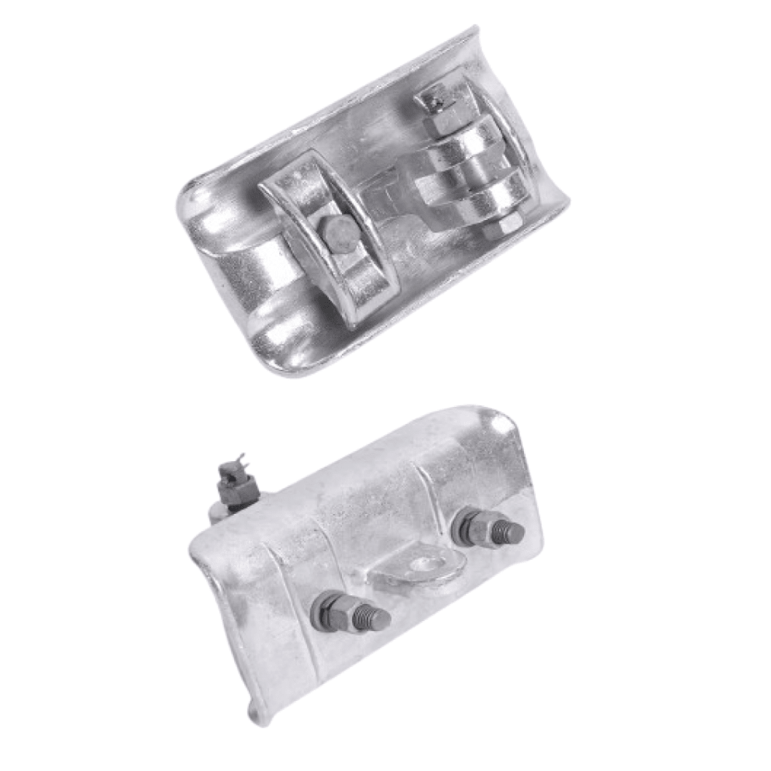 GRAPAS DE SUSPENSION HIERRO MALEABLE PUENTE GEMELOS MODELO XTS–2B Ø21-27MM 40KN ARAGCU HE2