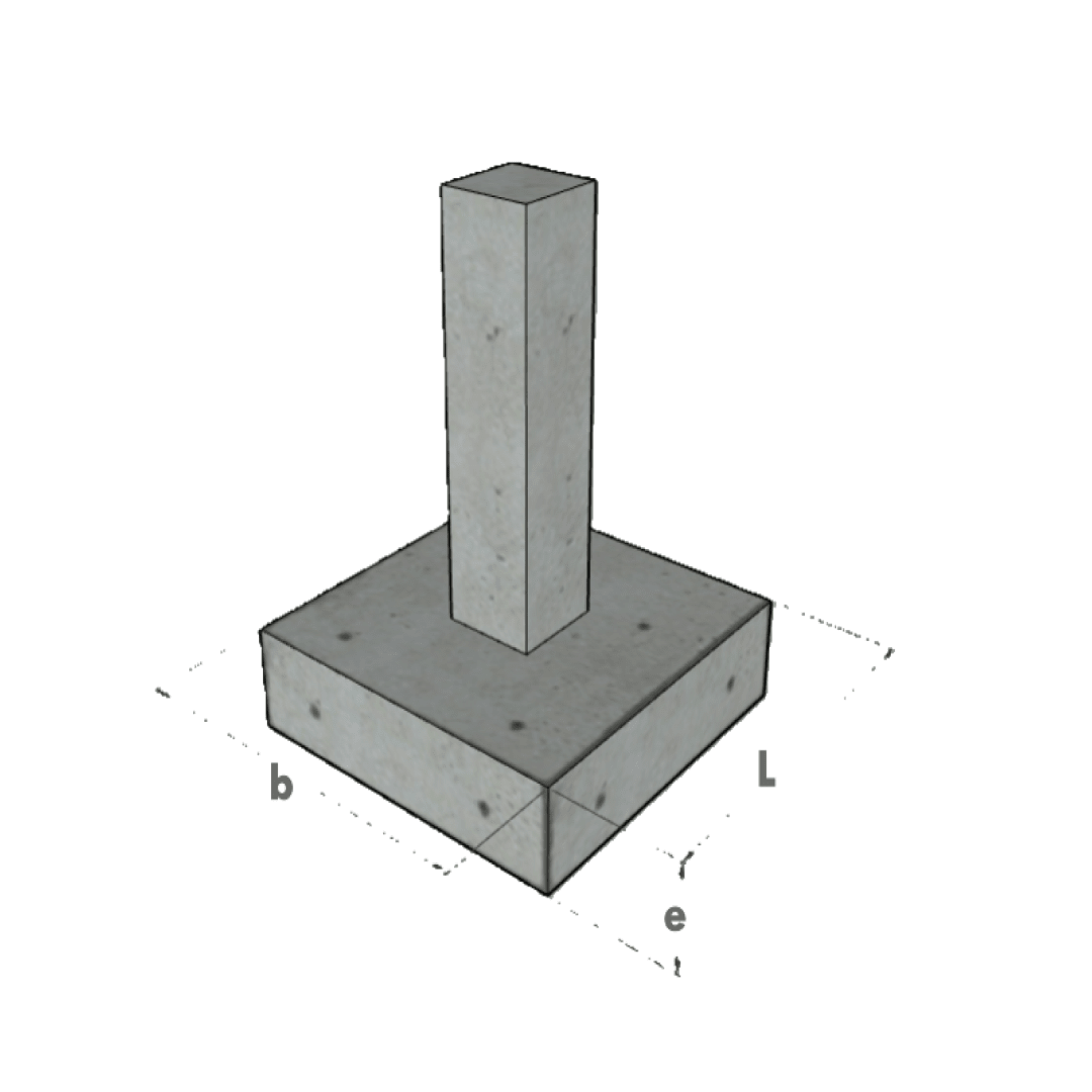 ZAPATA CONCRETO ARMADO VIBRADO 0.40X0.40X0.15MM TIPO CUADRADO NACIONAL