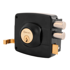 Cerradura Exterior Sobreponer Oister 110 - Negra Para Puertas De Madera