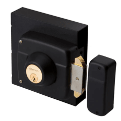 Cerradura Exterior Sobreponer Oister 112 Con Caja Metálica Para Portones Y Correderas