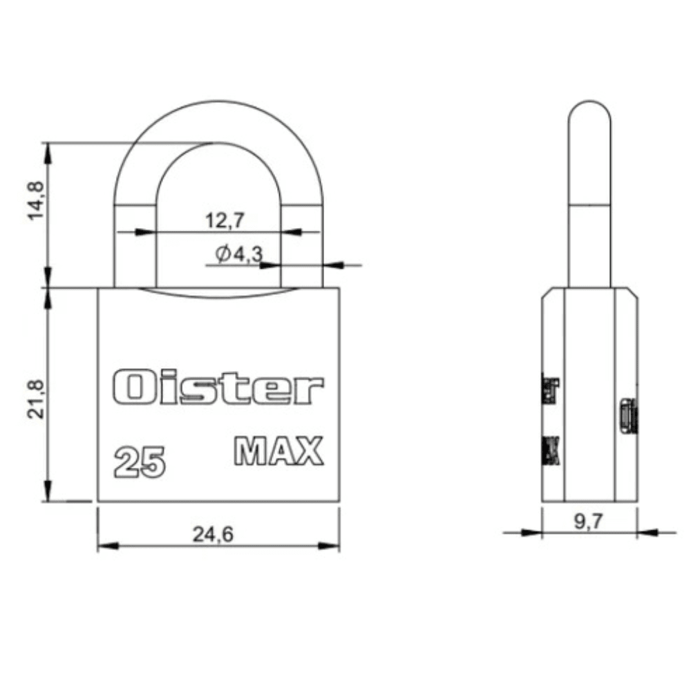 Candado Max Bronce E25 25mm Oister4