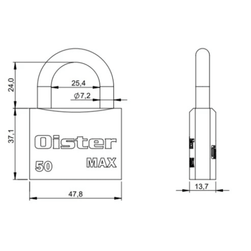Candado Max Bronce E50 50mm Oister4