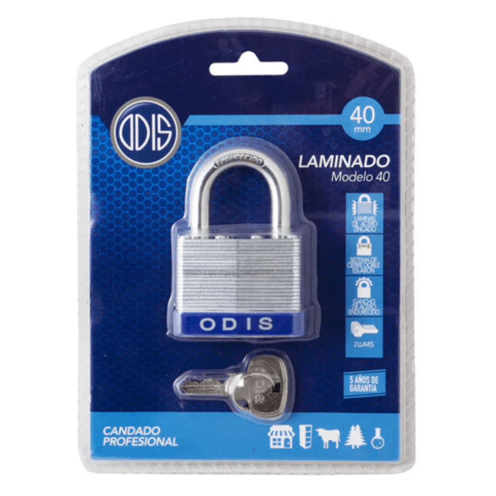 Candado Laminado Odis 40mm Acero Zincado6