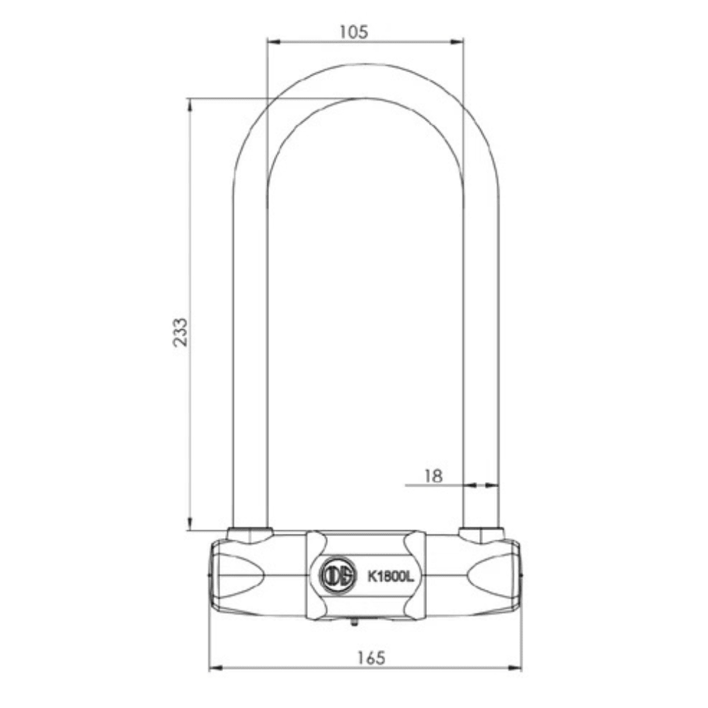 Candado Bicicleta U Lock Odis Bike K1800l 18x233mm Llave Disco4