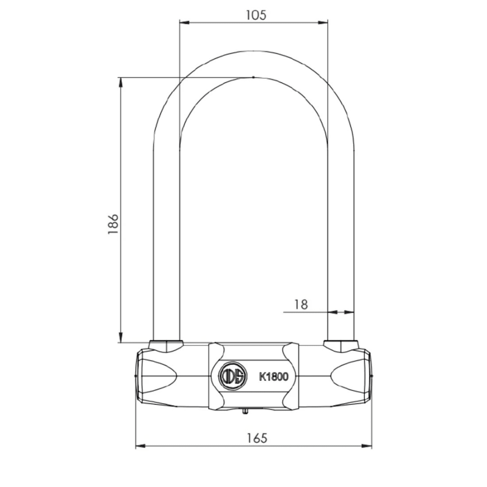 Candado Bicicleta U Lock Odis Bike K1800 18x186mm Llave Disco6