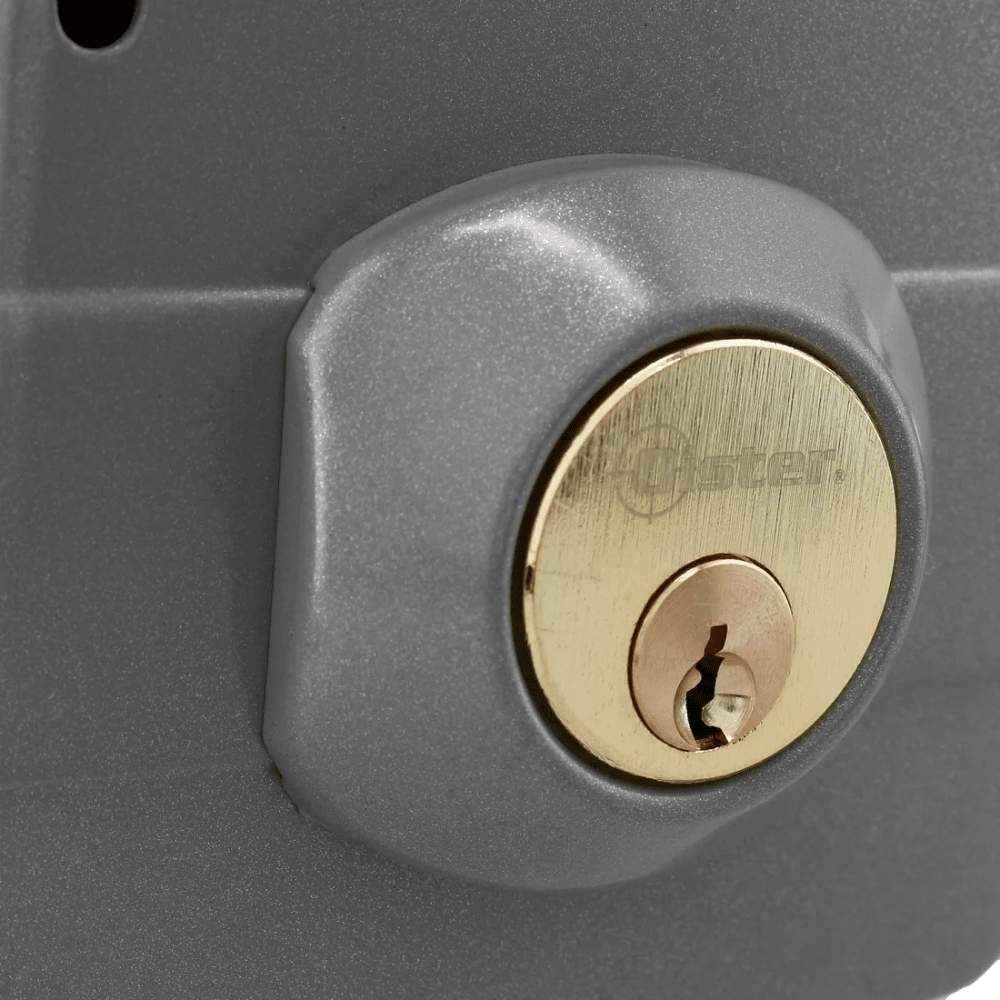 Cerradura Exterior Sobreponer Oister 110 - Gris Para Puertas De Madera2