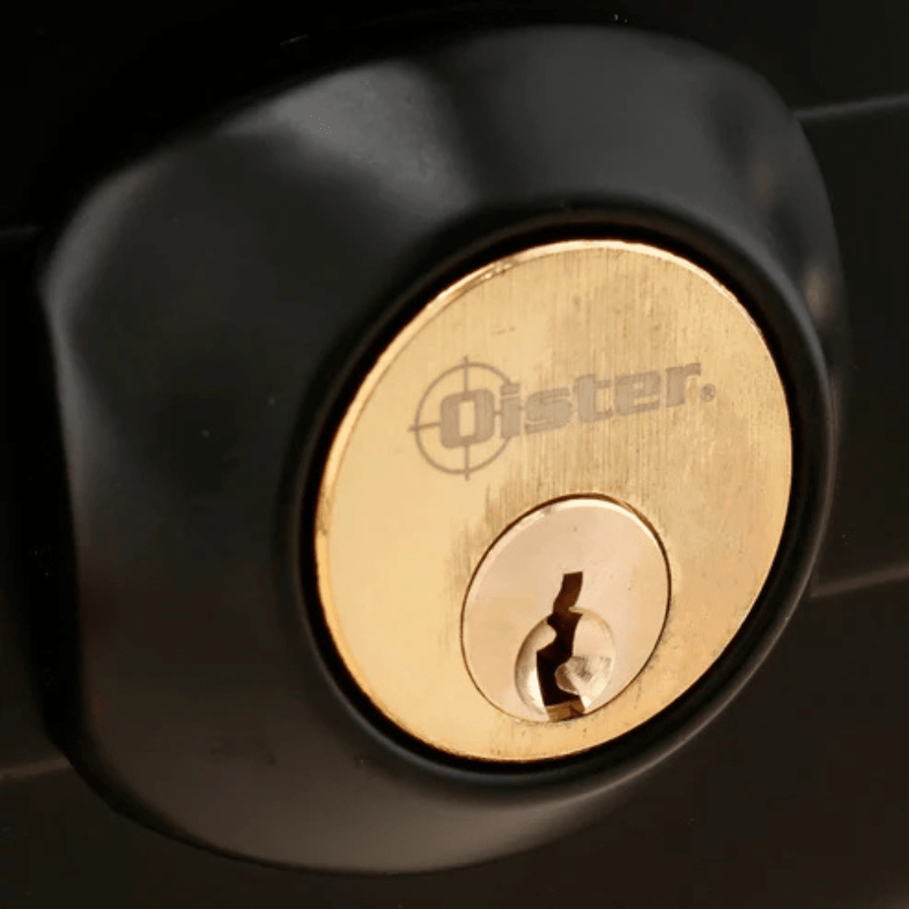 Cerradura Exterior Sobreponer Oister 110 - Negra Para Puertas De Madera4