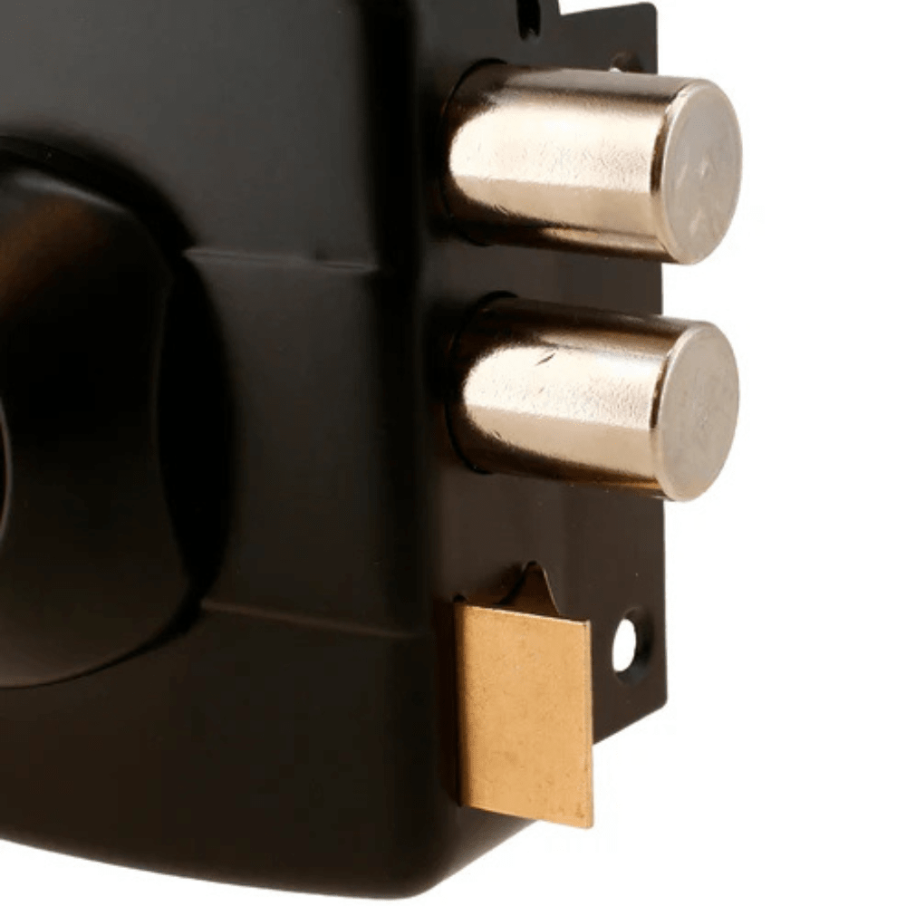 Cerradura Exterior Sobreponer Oister 110 - Negra Para Puertas De Madera5