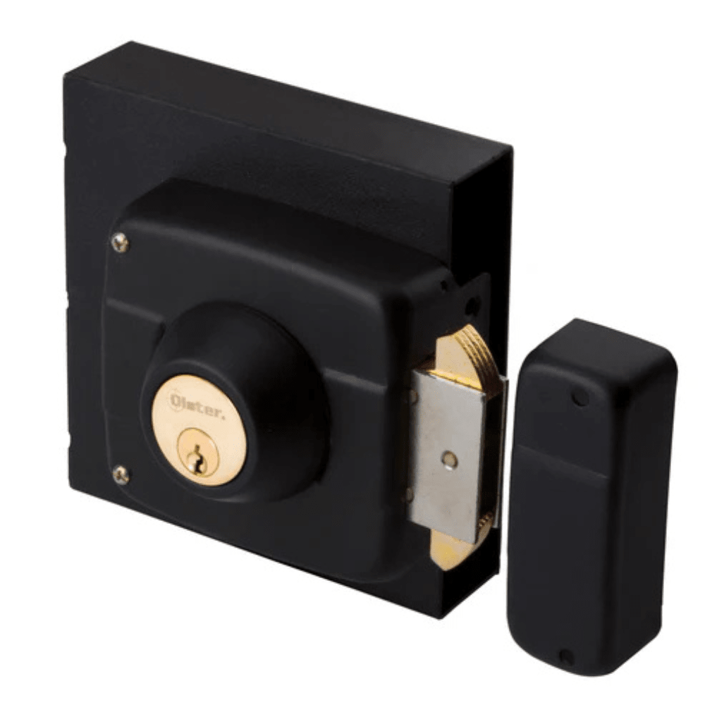 Cerradura Exterior Sobreponer Oister 112 Con Caja Metálica Para Portones Y Correderas1