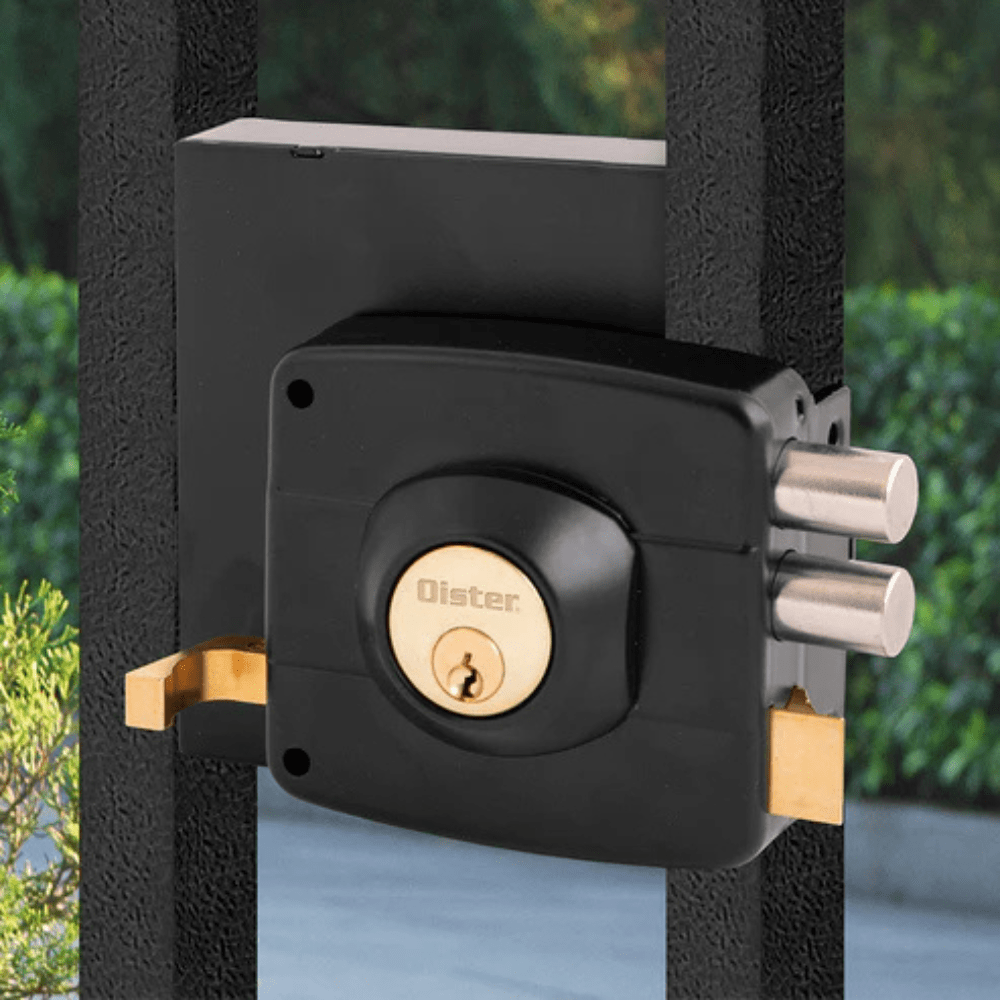 Cerradura Exterior Sobreponer Oister 111 Con Caja Metálica Para Rejas O Puertas Metálicas6