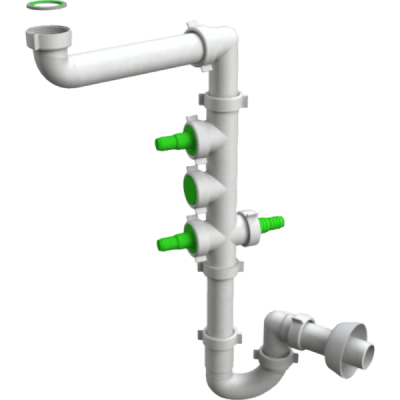 Trampa Para Descarga de Lavaplatos, Una Taza. Dos Conexiones Lavadora/Lavavajillas1