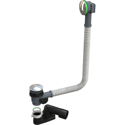 Desagüe Para Tina Plástico PP Blanco, 45 cm de Largo, Salida Ø40 mm o 1 1/2 HE1