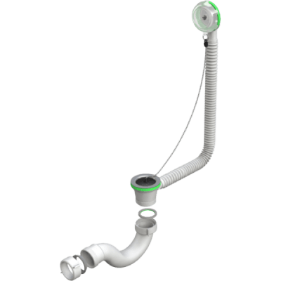 Desagüe Para Tina Plástico PP Blanco, 45 cm de Largo, Salida Ø40 mm o Ø50 mm1