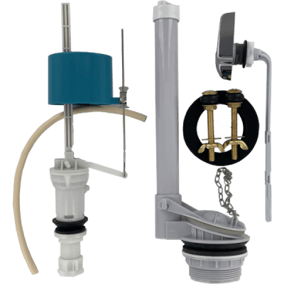 Kit Completo Universal Para Estanque WC, Con Válvula de 15/16 Descarga de 2, Manilla y Pernos de Bronce1