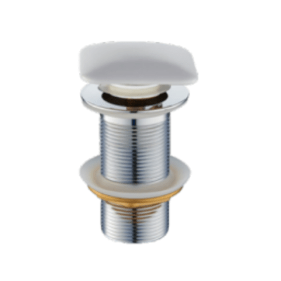 Desagüe Pop Up Para Lavatorio de 1 1/4 Con Tapón de Loza Blanco Cuadrado1