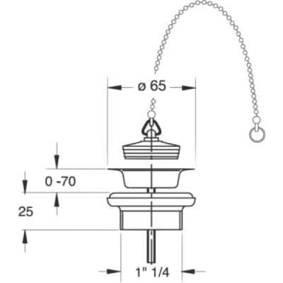 Desagüe de Latón Cromado Con Cadenilla y Tapón1