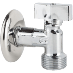 Llave Angular Cromada de Bola Con Roseta Para Lavadora