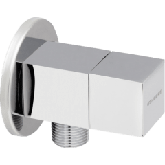 Llave Angular Cromada Modelo Cubik Con Cierre Cerámico