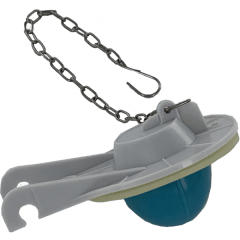 Sopapa de Plástico Rígido Con Sello de Silicona y Cadenilla de Ac. Inox, Resistente al Agua Dura y Cloro