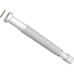 Sifón Corrugado Extensible de 36 a 85 cm, Plástico PP Color Blanco