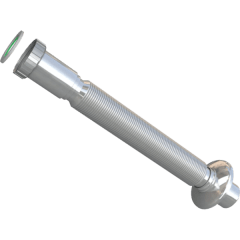 Sifón Corrugado Extensible de 33 a 80 cm, Plástico PP Cromado