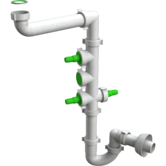 Trampa Para Descarga de Lavaplatos, Una Taza. Dos Conexiones Lavadora/Lavavajillas