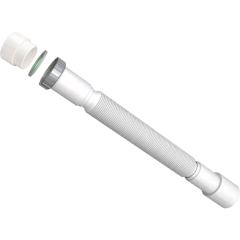 Sifón Corrugado Extensible de 35 a 87 cm, Plástico PP Color Blanco