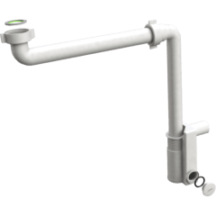 Sifón Mural Ahorro de Espacio Para Lavatorio/Urinario. Salida de Ø32 mm Con Tapón de Registro