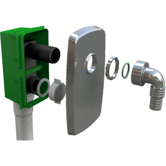 Trampa Para Una Descarga Con Tapa de Plástico ABS. Hilo 1 HE o Unión Manguera de Ø18/24 mm y Ø12 mm