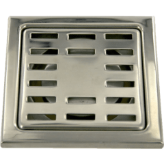 Pileta de Ac. Inox. Para Receptáculos en Obra Con Trampa de Olor y Salida de 1 1/2, 10 x 10 mm