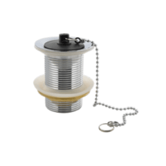 Desagüe Estándar de 1 1/4 Con Tapón de Goma y Cadenilla de Ac. Inox.