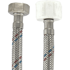 Flexible Para Agua Fría y Caliente 1/2x7/8 (Tuerca Plástica) HI/HI de Ac. Inox.